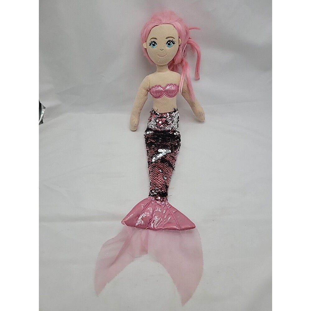 Sea Sparkles Mermaid Doll Aurora 2018 Plush Pink White Flip Sequin 18”